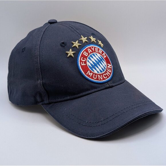 FC Bayern Munchen Hat Navy Blue Strap Back Cap Futbol Soccer Sports Germany - Picture 1 of 5